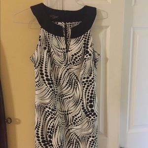 Petite black and white dress